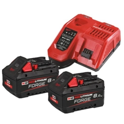 vendita online Kit 2 batterie 18v 8ah + caricabatterie forge™ Caricabatterie e batterie Milwaukee